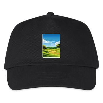Shinnecock Hills Golfplatz Reise Posterkarte - Kinder Basecap - Schwarz - Vorne