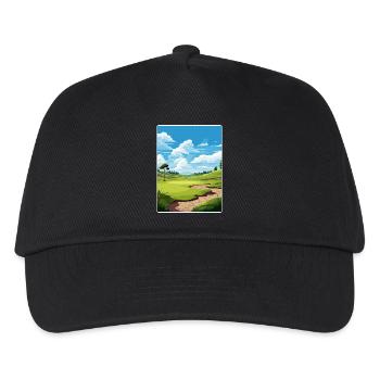 Geflügelter Fuß Golfschläger Reiseposter Souvenir WPA - Kinder Basecap - Schwarz - Vorne