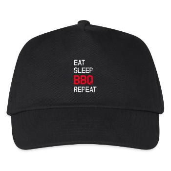 Eat Sleep BBQ Repeat Grilling Saying - Kids’ Baseball Cap - black - Front