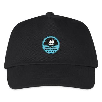 Wenn der Wind ruft, muss ich gehen segeln - Kinder Basecap - Schwarz - Vorne