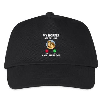 Mes chevaux appellent appeler drôles de chevaux Dictons - Casquette de baseball Enfant - noir - Devant