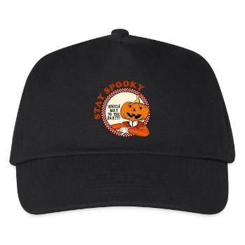 Halloween stay spooky Kürbiskopf vintage Party - Kinder Basecap - Schwarz - Vorne