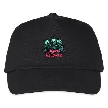 Squelettes effrayants, rose « Happy Halloween » - Casquette de baseball Enfant - noir - Devant