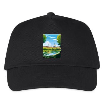 Turin Italy Travel Poster Souvenir Postcard Paint - Kids’ Baseball Cap - black - Front