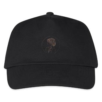 Golden Floral Circle Feminine Silhouette - Kids’ Baseball Cap - black - Front