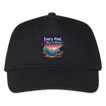 Every Pixel Tells a Story - Retro Gaming - Kinder Basecap - Schwarz - Vorne