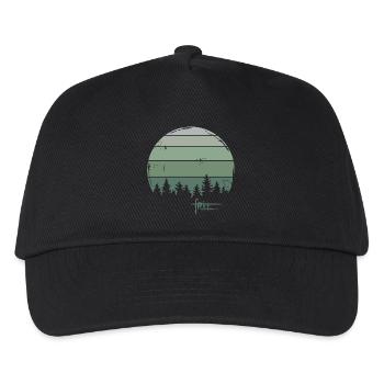 Wald retro Freiheit Baum Natur Graffiti Symbol - Kinder Basecap - Schwarz - Vorne