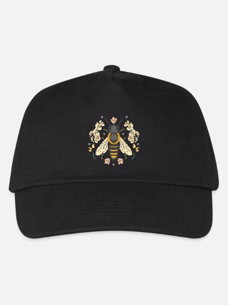 Biene Bienen Insekt Insekten Kinder Kind Blumen - Kinder Basecap - Schwarz