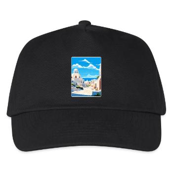 Kos Greece Travel Poster Souvenir Postcard Paint - Kids’ Baseball Cap - black - Front