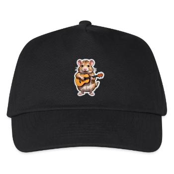 Hamster spielt Gitarre - Kinder Basecap - Schwarz - Vorne