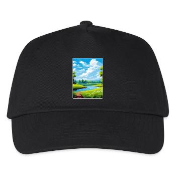 Donau Auen Deutschland Reiseposter Souvenir Farbe WP - Kinder Basecap - Schwarz - Vorne