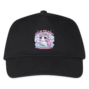 Sad Unicorn in a "Not in the right Mood" - Kids’ Baseball Cap - black - Front