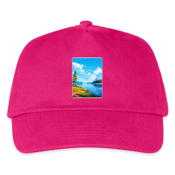 Lake Arrowhead Kalifornien Reise Poster Souvenir - Kinder Basecap - Fuchsia - Vorne
