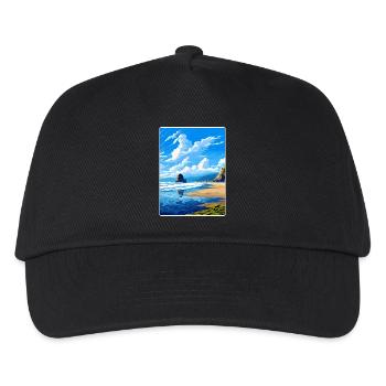 Cannon Beach Oregon Vintage Reiseposter Souvenir - Kinder Basecap - Schwarz - Vorne