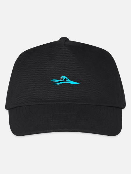 Paddler in wave - Kids’ Baseball Cap - black