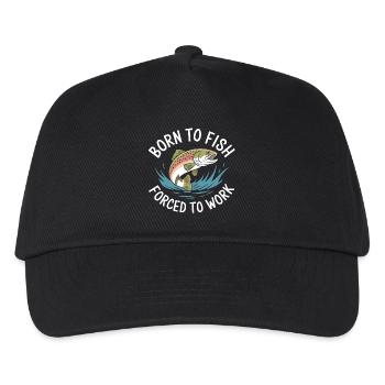 Born to fish - forced to work - Kids’ Baseball Cap - black - Front