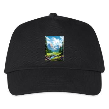 Glacier National Park Travel Poster Souvenir WPA - Kids’ Baseball Cap - black - Front
