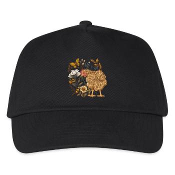 Huhn Hühner Henne Natur Tierfreund tierlieb - Kinder Basecap - Schwarz - Vorne