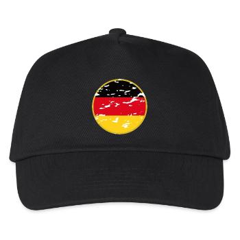 Schwarz-Rot-Gold: Deutschland-Style - Kinder Basecap - Schwarz - Vorne