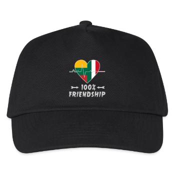 Litauen und Italien 100% Freundschaft - Kinder Basecap - Schwarz - Vorne