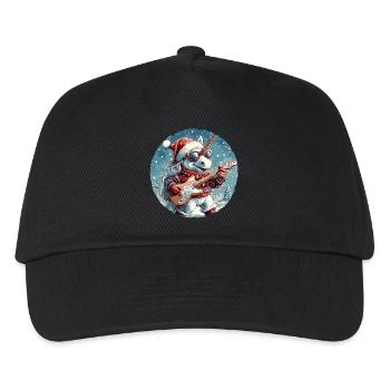Unicorn Christmas Rocker Guitar - Kids’ Baseball Cap - black - Front