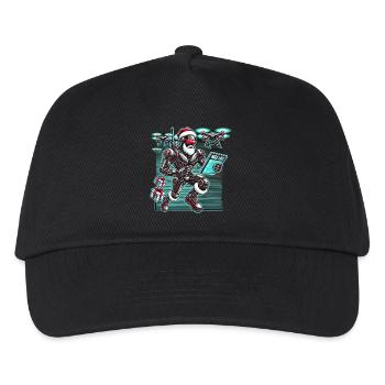 AI Santa Robot with Drones Future Christmas Helper - Kids’ Baseball Cap - black - Front