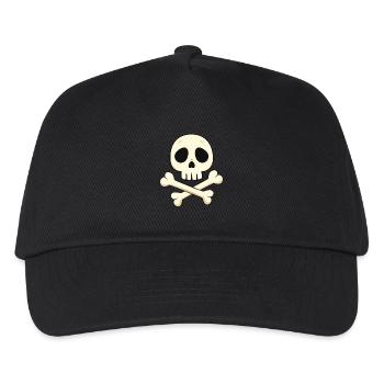 Crâne et os croisés de dessin animé - Casquette de baseball Enfant - noir - Devant