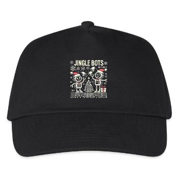 Jingle Bots - Christmas Robots with Binary Code - Kids’ Baseball Cap - black - Front