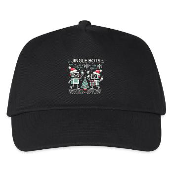 Jingle Bots - Christmas Robots with Binary Code - Kids’ Baseball Cap - black - Front