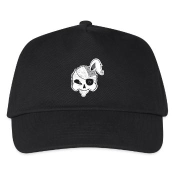 Crâne de lapin pirate avec cerveau et oreille de lapin - Casquette de baseball Enfant - noir - Devant