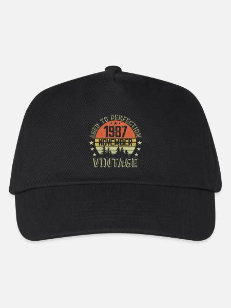 Geburtstag November 1987 Vintage November Geschenk - Kinder Basecap - Schwarz