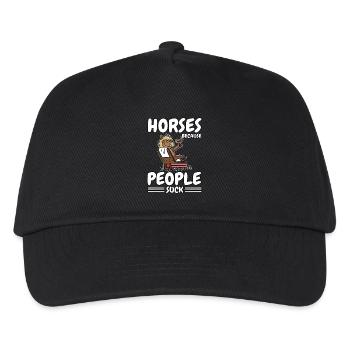 Comic Horse Horse Sayings Horses Cause People Suck - Kids’ Baseball Cap - black - Front