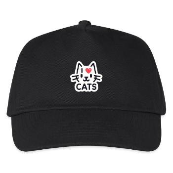 Charmante Katzenliebe - Kinder Basecap - Schwarz - Vorne
