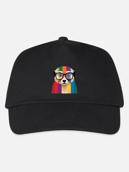 Erdmännchen Brille Bunt Cool - Kinder Basecap - Schwarz