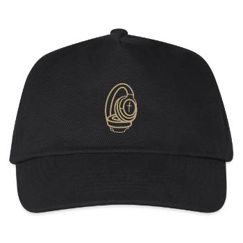 Headphones with cross - Kids’ Baseball Cap - black - Front