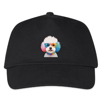 Bichon Frisé chien mignon lunettes colorées - Casquette de baseball Enfant - noir - Devant