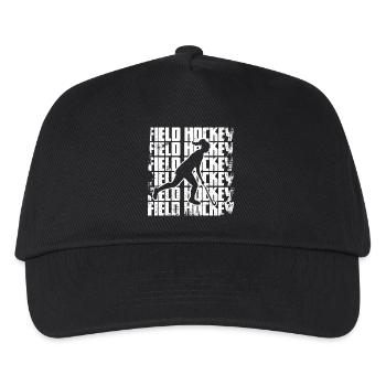 Funny field hockey player - Kids’ Baseball Cap - black - Front