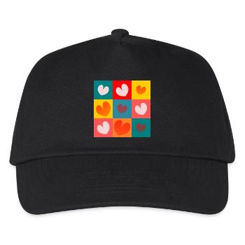 HERZ. NOEL. WEIHNACHTEN. HERZ. HERZ. VATERTAG - Kinder Basecap - Schwarz - Vorne