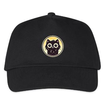 Calamity Cat Club Abzeichen-Design - Kinder Basecap - Schwarz - Vorne
