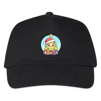 Kawaii Weihnachtsbaum mit Geschenken - Kinder Basecap - Schwarz - Vorne