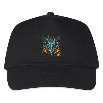 Insigne de tête de dragon flamboyant féroce - Casquette de baseball Enfant - noir - Devant