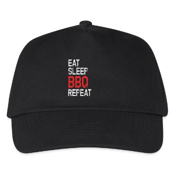 Eat Sleep BBQ Repeat Grilling Saying - Kids’ Baseball Cap - black - Front
