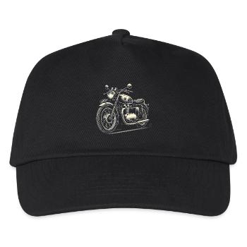 Vintage Classic Motorcycle Illustration - Kids’ Baseball Cap - black - Front