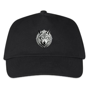 Wolf mit keltischem Knoten 01 - Kinder Basecap - Schwarz - Vorne