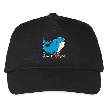 "I whale love you" Lustiger Blauwal. - Kinder Basecap - Schwarz - Vorne