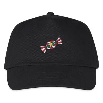 Gestickte Weihnachtssüßigkeiten - Kinder Basecap - Schwarz - Vorne