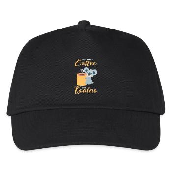 Koalas and coffee - Kids’ Baseball Cap - black - Front