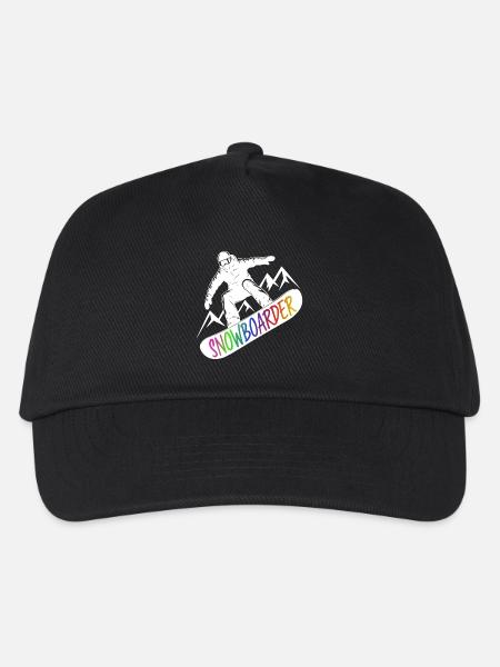 Snowboarder Snowboarden Snowboard Wintersport - Kinder Basecap - Schwarz