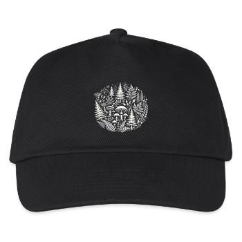 Komplizierter Wald Natur Illustration - Kinder Basecap - Schwarz - Vorne