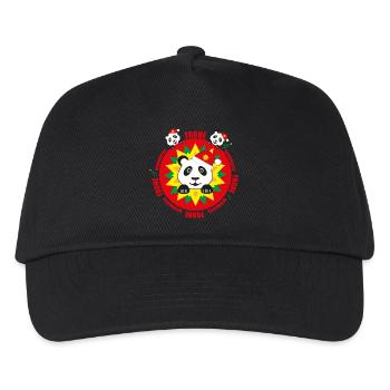 Panda mit Weihnachtsmütze und Stern. - Kinder Basecap - Schwarz - Vorne